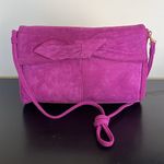 Genuine Suede Leather Fuchsia Crossbody Pink Photo 0
