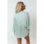 Eden In Love Coral Reef Cruise Woven Crochet Knit Sea Glass Cardigan One Size Green Size undefined Photo 2