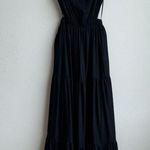 Abercrombie & Fitch  Linen Blend Cut Open Open Black Maxi Vacation Dress Size XS Photo 1