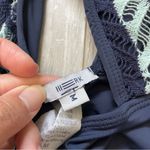 Bar III Crochet Striped Halter One Piece Swimsuit Blue (Medium) backless beach Photo 1