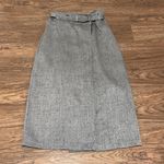 Miss Elegant Of California Vintage 80’s Midi Belted Skirt Open in the Front Heathered Gray Size 8 Photo 1