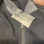 Alfani Black Zip Bomber Jacket‎ Sweatshirt Small Cotton Knit Grey Pockets New Photo 5