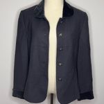 Valerie Stevens Petites Vintage Pure Wool Deep Navy Blue Blazer Jacket 8 Petite Photo 5