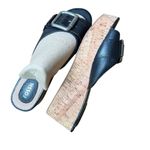 Fossil  Malea Platform Cork Wedge Sandals Y2K Black Leather Chunky Grunge Size 9 Photo 8