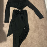 Micas Elegant Black Long Sleeve Dress with slit  Photo 0