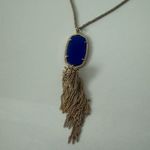 Kendra Scott  Rayne Cobalt Blue Cat's Eye Pendant
Gold Tassel Long Necklace Photo 7