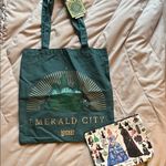 Wicked Emerald City Canvas Tote and Wicked For Good Canvas Makeup Bag Set Green Photo 0