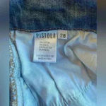 Pistola  Dark Wash High Rise Skinny Jeans Faux Leather Trim Lining Size 28 Photo 14