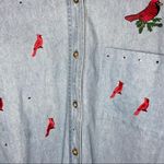 esteem jean button up with cardinals embroidery Photo 4