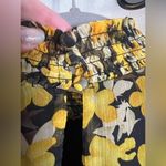 Sam Edelman Floral Yellow and Black Smocked High Waist Dress 8 Photo 6
