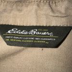 Eddie Bauer  Women Tan Linen Cotton Utility Jacket Button Up Roll Tab Sleeve M Photo 3