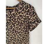 Sea New York 2 Animal Cheetah Print Pleated Mini Dress Cotton Silk EUC Career Brown Photo 1