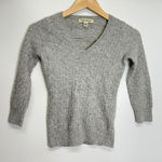 Banana Republic Italian Yarn Gray Wool Blend Cropped Cable Knit Sweater Size XS Photo 0