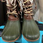 Seven7  Women's Speyside Duck Winter Boots Brown/ Green Lace Up Low Heel Sz 8 Photo 5