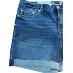 Seven7 Weekend Cuffed Denim Shorts Women’s Size 10 – Dark Wash NWT Photo 2