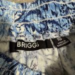 Briggs New York Briggs Women Blue White Paisley Print Wide Leg Cropped Pants Size 10 Linen Blend Photo 7