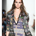 Nicole Miller Artelier Black Tribal Print Wool Blazer Sz. S Photo 1