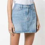 Frame Le Mini Skirt High Waist A-Line Womens 24 Distressed Denim Photo 0