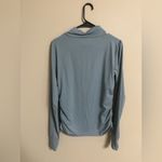 Title Nine  Slate Blue Super Soft Funnel Neck Cinch Side Pull Over Top Medium Photo 1