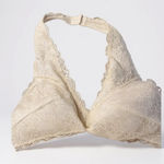 BP Lace Bralette Halter Design With Scalloped Edges XL‎ NWOT White Photo 0