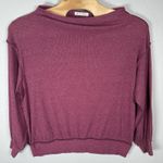 Free People We the Main Squeeze Brushed Hacci Tunic Top Size Small Wine Pink Photo 0