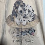 VTG Beach Bums Puppy Dogs Graphic Tank Top Coastal Grandma Core Retro Cotton L Yellow Size L Photo 0
