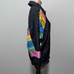 Adidas Windbreaker Bomber Jacket Colorful Stripe Sleeves Medium Retro 80s 90s Photo 4