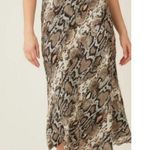 Fifteen Twenty  NEW Women’s Snakeskin Satin Viscose Midi Skirt Size Small Photo 0