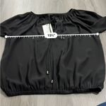 Fifteen Twenty Black Long Sleeve Tie Front Lightweight Blouse Size M Photo 7