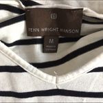 Fenn Wright Manson  Black and White Striped Low V Back Top Size Medium Photo 2