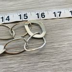 Modern Silver Tone Open Link Long Statement Necklace 32” Geometric Lightweight Photo 3