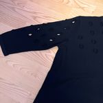 XXL Cecilia Benetti Elegant Women's 3/4 Sleeve Black Blouse Work Attire Photo 3