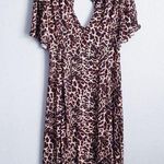 AFRM X Revolve Zelda Leopard Print Slit Dress Black Size L Photo 0