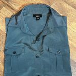 Mossimo Green Button Front Shirt Dress Women's XS Photo 4