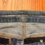 Chico's  So Slimming Girlfriend Slim Leg Beaded Fringe Hem Ankle Jeans Size 6T Photo 8