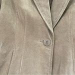 Alfani  Tan Leather Womens Blazer Jacket SP Suede Fall Classic Preppy Coat Photo 7