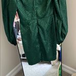 Hello Molly  Green Sheath Dress with Puff Sleeves Photo 5