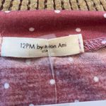 12PM by Mon Ami Pink Polka Dot and Stripe 3/4 inch grey sleeve top Photo 5