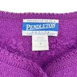 Pendleton Vintage  100% Virgin Wool Cardigan Purple Gold Button Small Petite 90s Photo 7