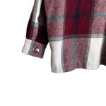 GeeGee  Women Shcacket M Maroon Plaid Utility Casual Warm Cozy‎ Western Cowgirl Photo 3
