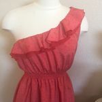 I Love H81  red coral ruffle one‎ shoulder dress Photo 1