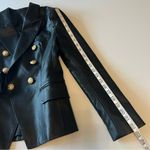 None Faux Leather double breasted fitted blazer jacket, size XS/S, NWOT Photo 9