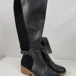 Lucky Brand Timinii Womens Riding Boots Size 10 Black Leather Suede Knee-High Photo 1