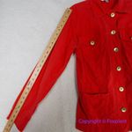 CAbi  Taylor Utility Ruffle Back Red style Button Down Jacket, size‎ M Photo 13