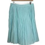 Talbots Skirt Light Blue Side Zip Lined Fit Flare Pleated Size 8 Spring Easter Photo 0