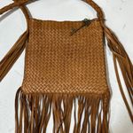Anthropologie MAX & JAN Brown Woven Fringe Leather Crossbody Shoulder Bag - Brown Lined NWOT Photo 11