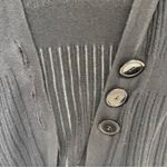 SO  Black Cropped Sheer Ribbed Hoodie Cardigan Juniors Large Y2K 90s Button Front Photo 12