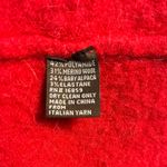 J. McLaughlin Sweater Red Wool Blend Knit w/ Cuff Ties Crew Neck Sz L GUC Photo 7