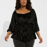 Torrid Women’s Velvet Corset Peplum Top Shirt Black Floral Plus Size 3 Photo 2
