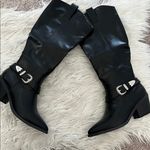 Windsor  Black Heeled Boots with Silver Buckles Photo 0